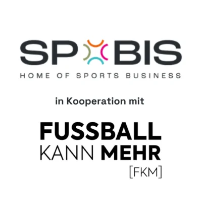 Logo von SPOBIS in Kooperation mit FUSSBALL KANN MEHR, das die Förderung von Vielfalt im Fußball symbolisiert.